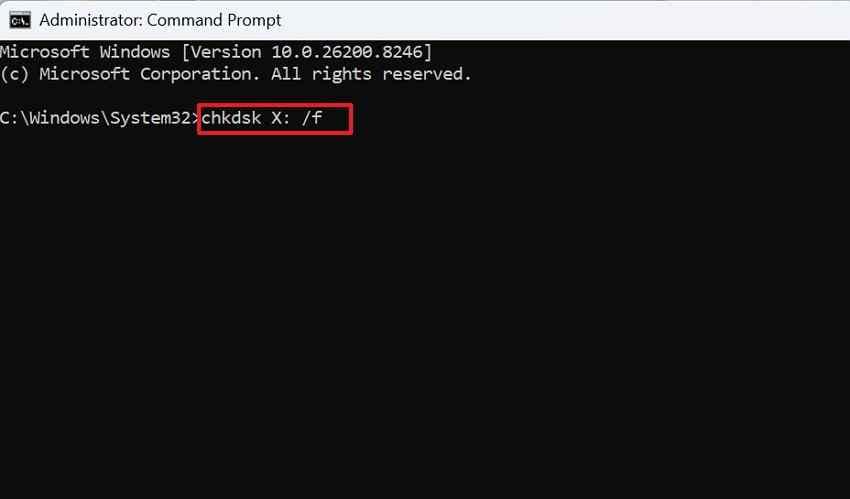 run chkdsk sd card repair
