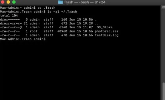 use mac terminal to recover photos