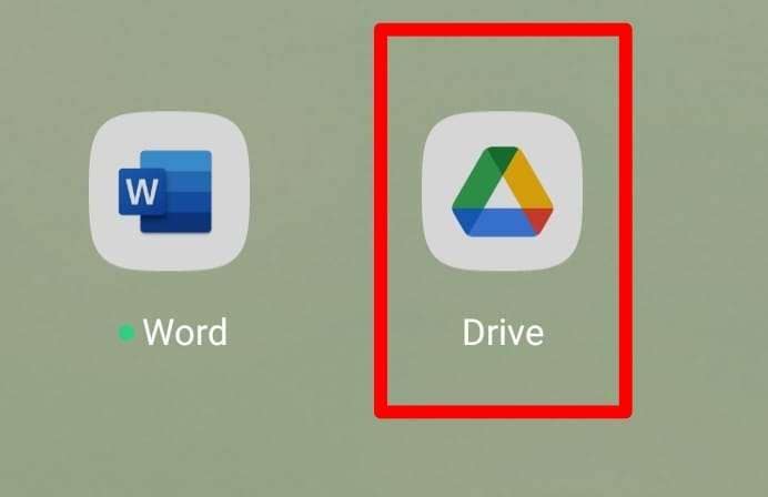 open the google drive app 
