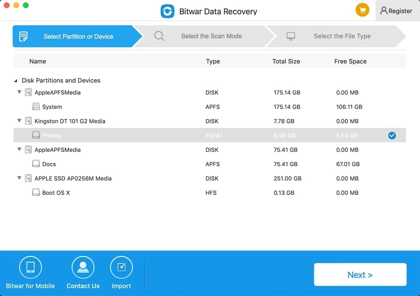 bitwar sd card recovery mac