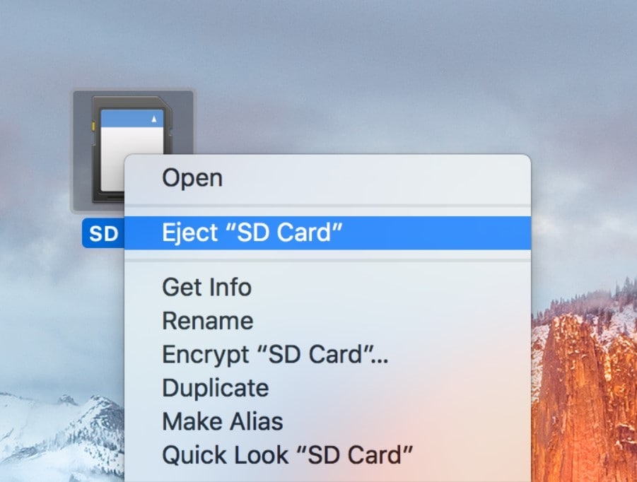 safely eject sd card on mac