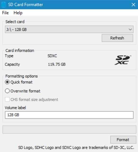 official sd formatter tool