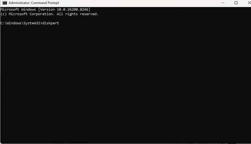 diskpart command formatter
