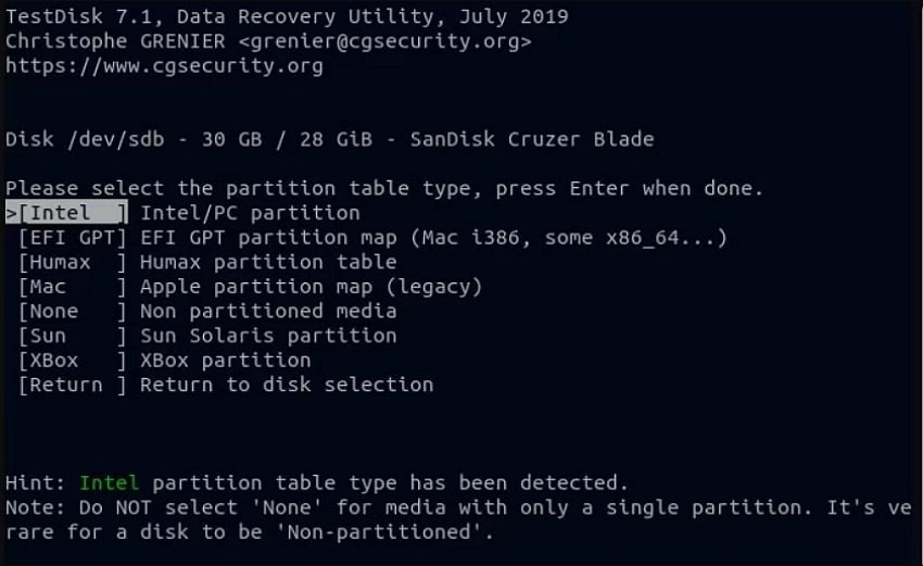 test disk helps recover data from sdhc card