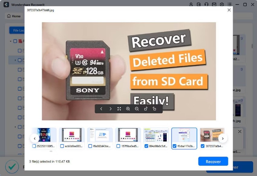 preview and save recovered files