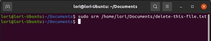 securely delete files in linux with srm