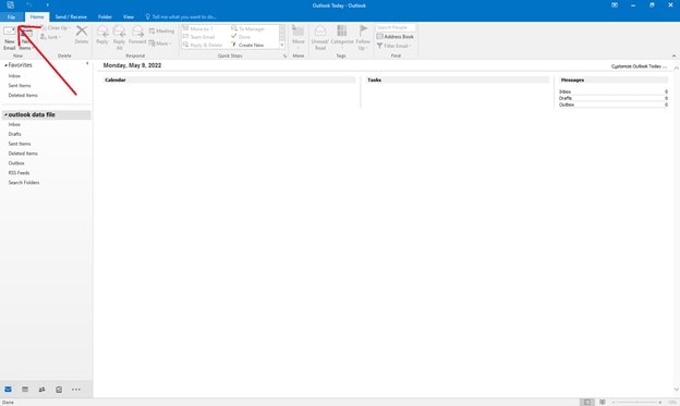 select file in outlook