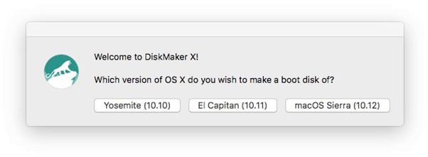 selecting the version of macos x to install