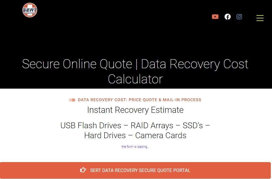 sert data recovery process