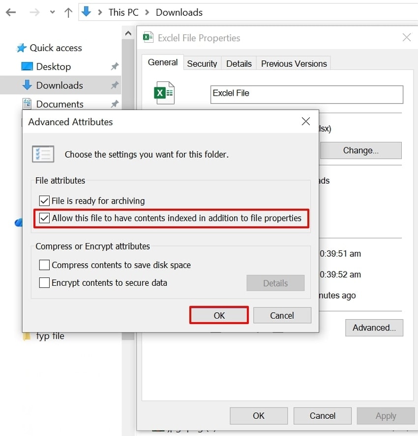 confirm advanced attributes settings