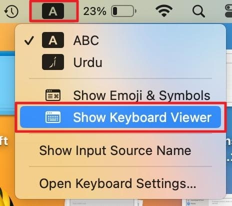 access keyboard viewer settings