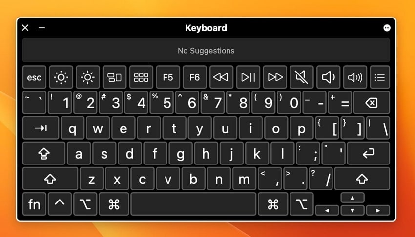 use shift key from keyboard viewer