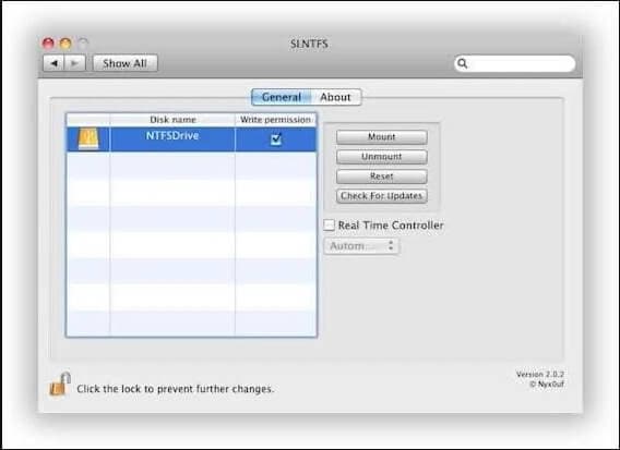 interface of sl ntfs software for macos