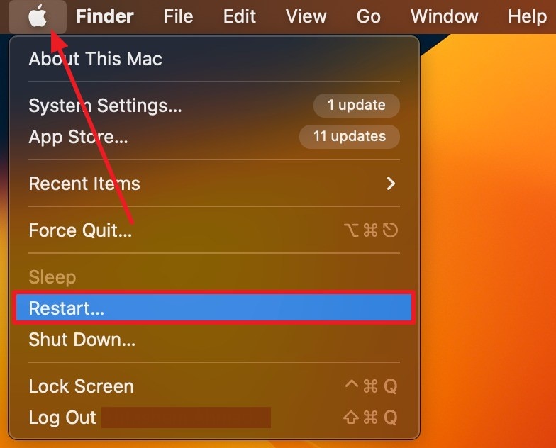 restart mac device
