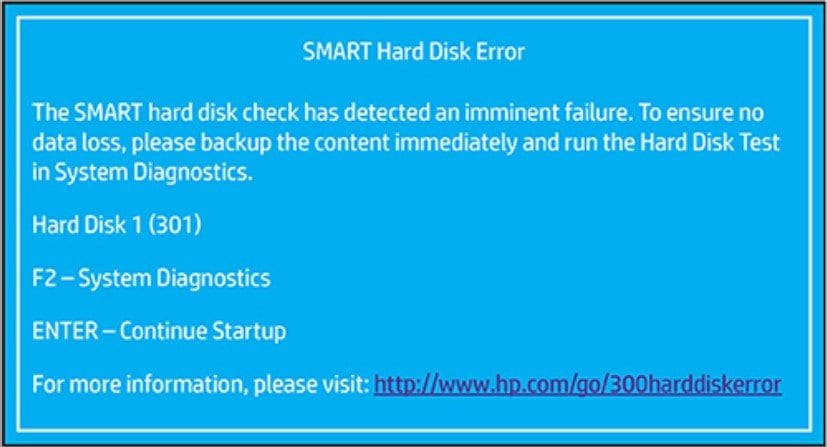 Cara Memperbaiki Kesalahan SMART Hard Disk 1 (301) di Komputer HP Anda