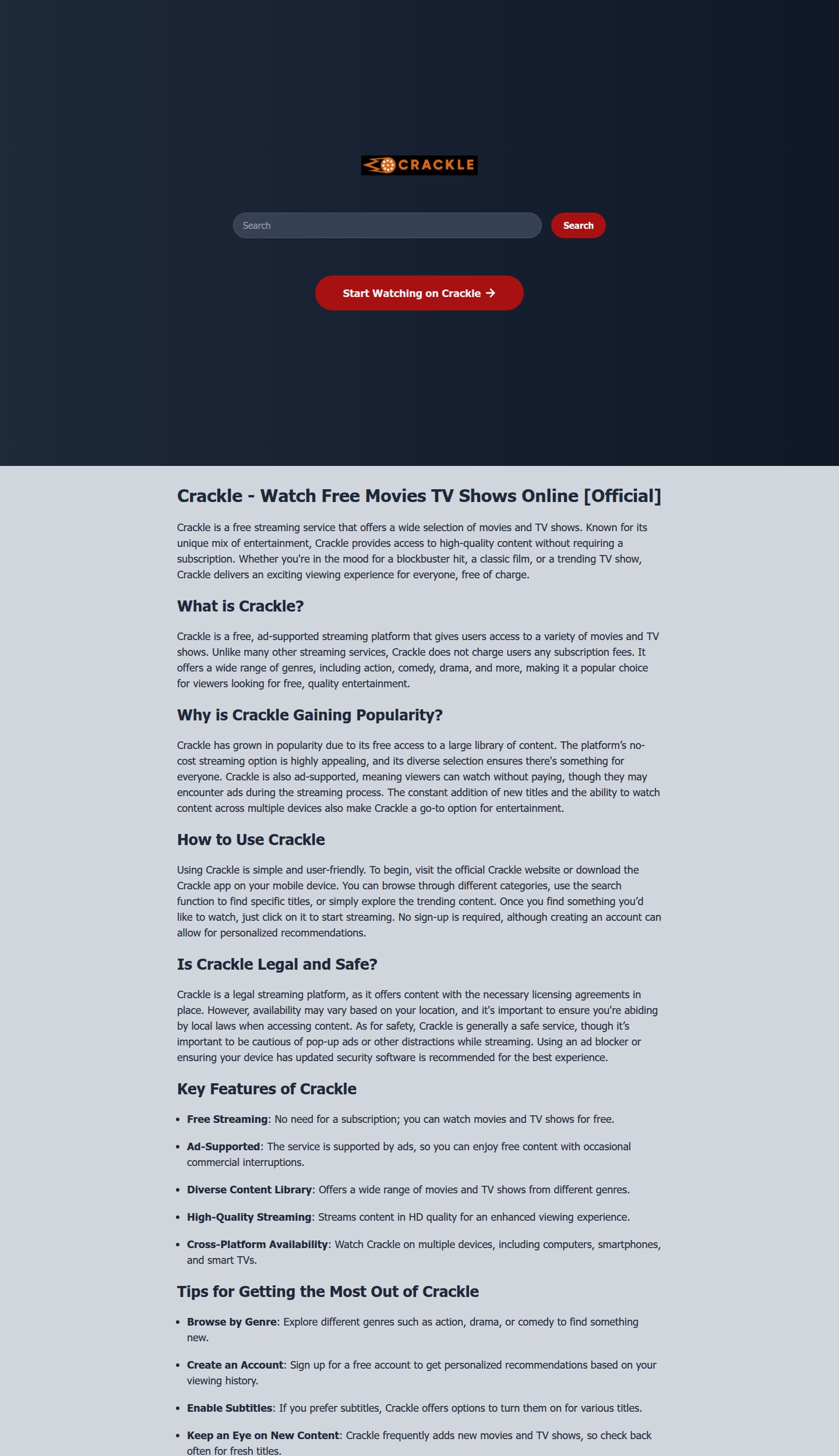 crackle solarmovie alternative