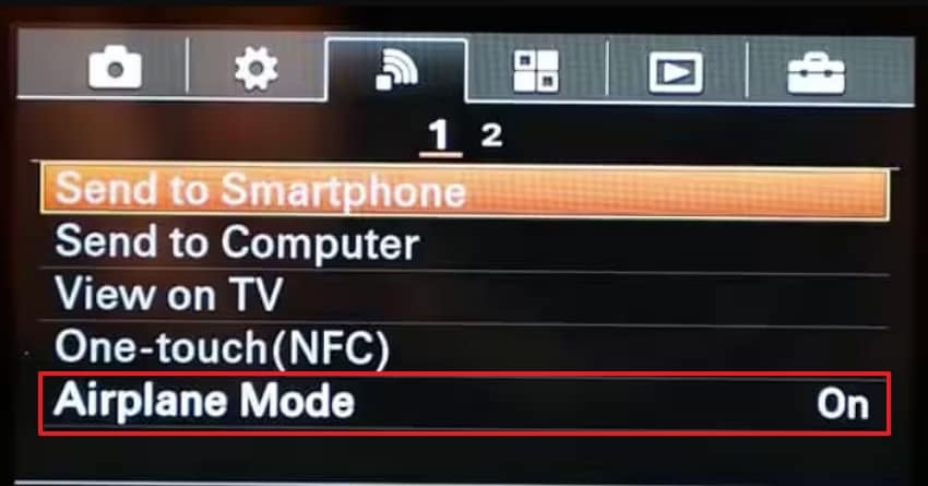 turn on airplane mode