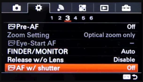 select af w/shutter