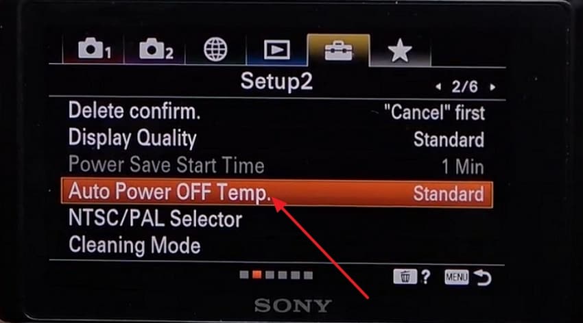 choose auto power off temp