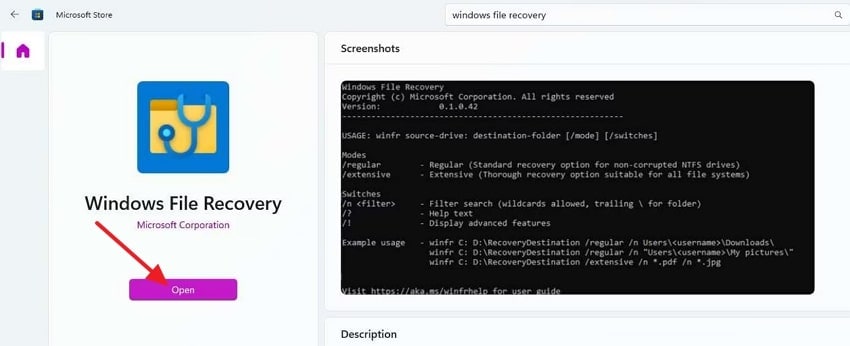 open window file recovery
