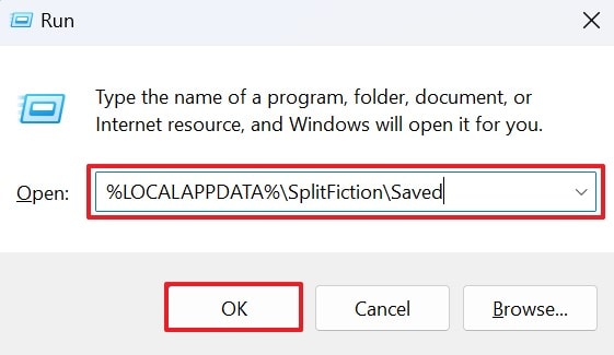 run window locate missing save file