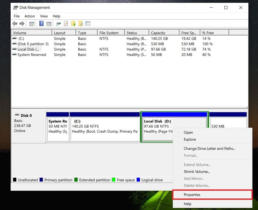 access nvme ssd properties