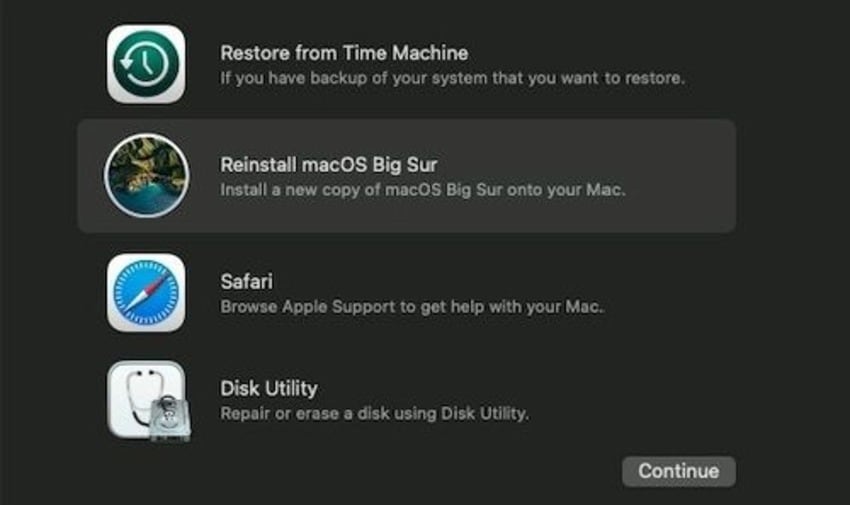 starting internet recovery on macos