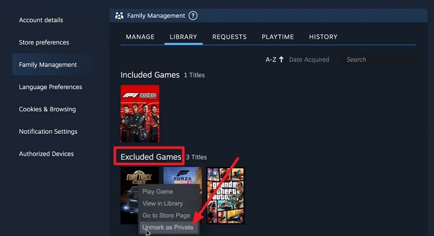 unmark game as private
