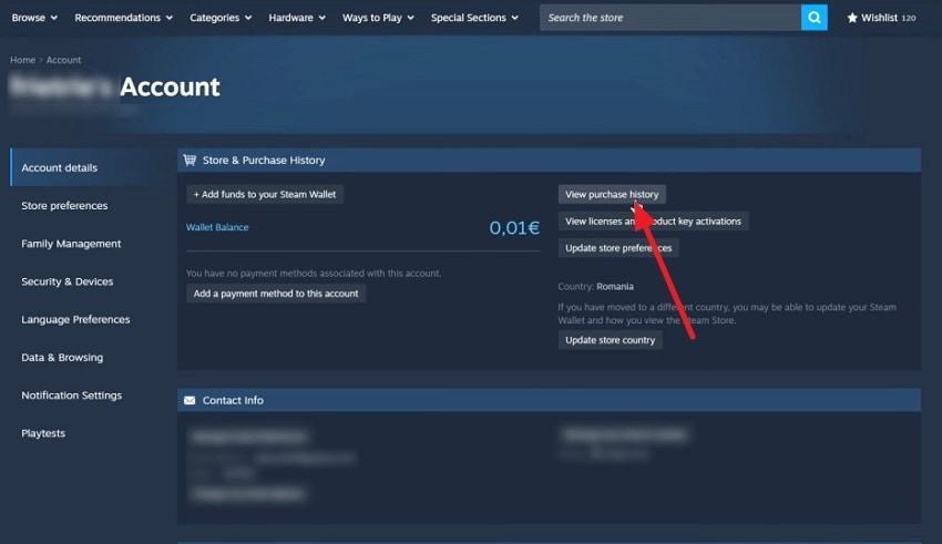 view purchase history to confirm