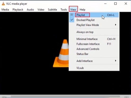 iptv stream file m3u atau m3u8 di vlc - masuk ke mode playlist