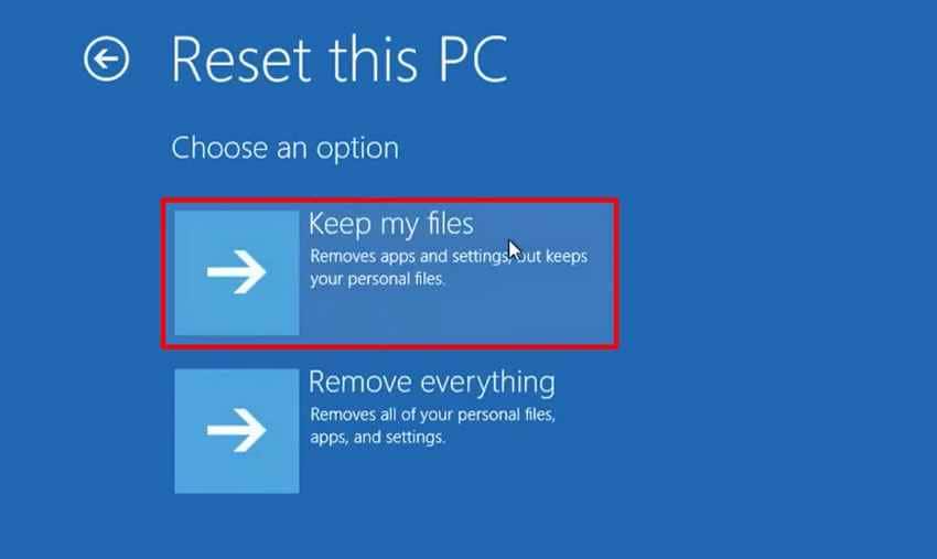 keep personal files option
