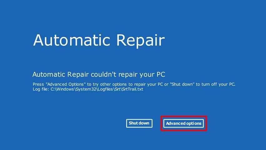 choose automatic repair options