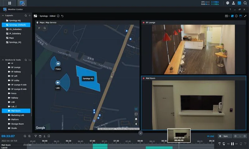 Plate-forme pour l'application synology nas surveillance station