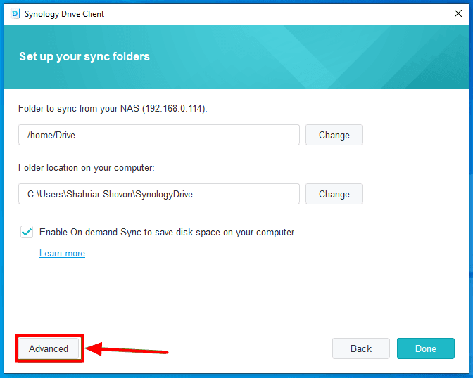 click advanced to change settings