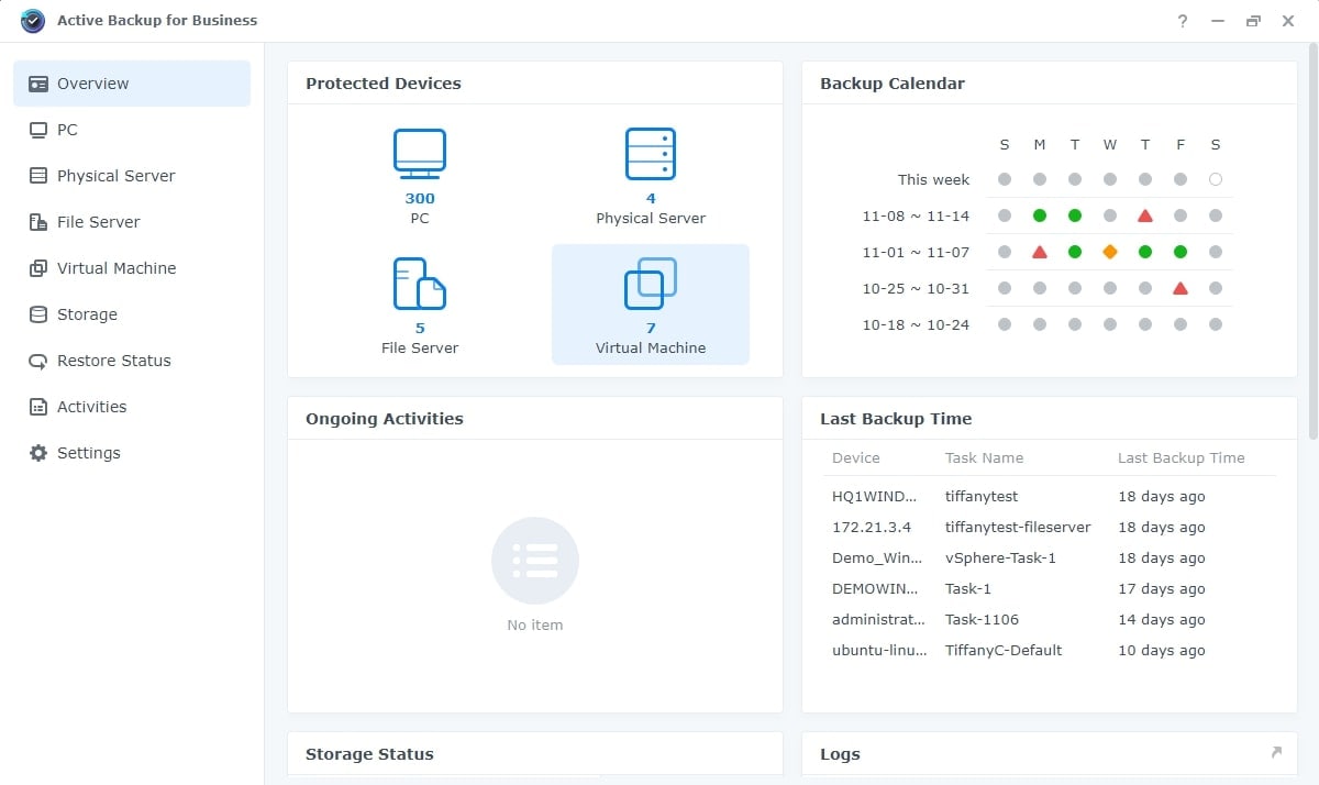 Aplicación Synology Active Backup for Business 