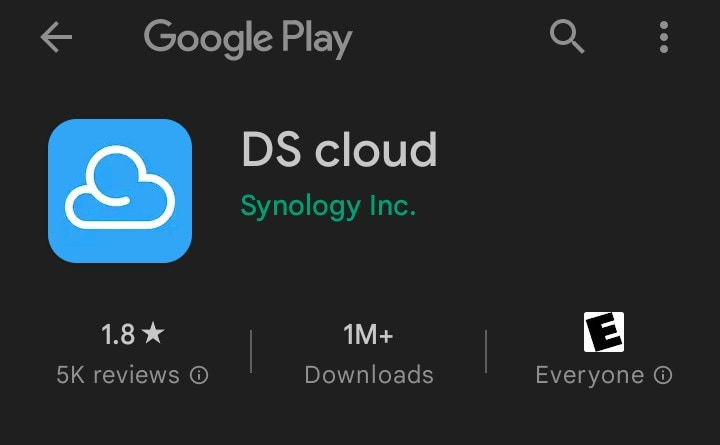 ds cloud synology android backup app