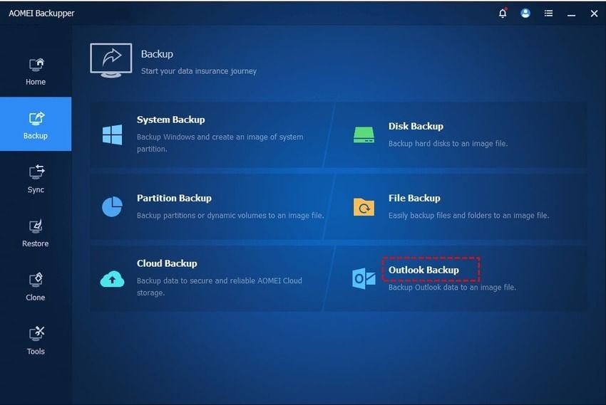 choisir outlook backup