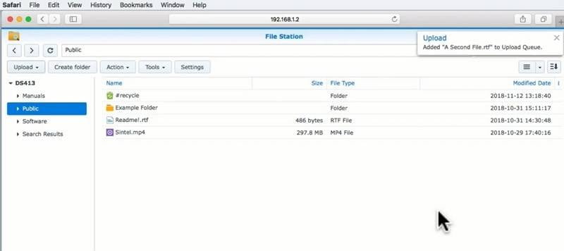 start iphone backup to synology nas