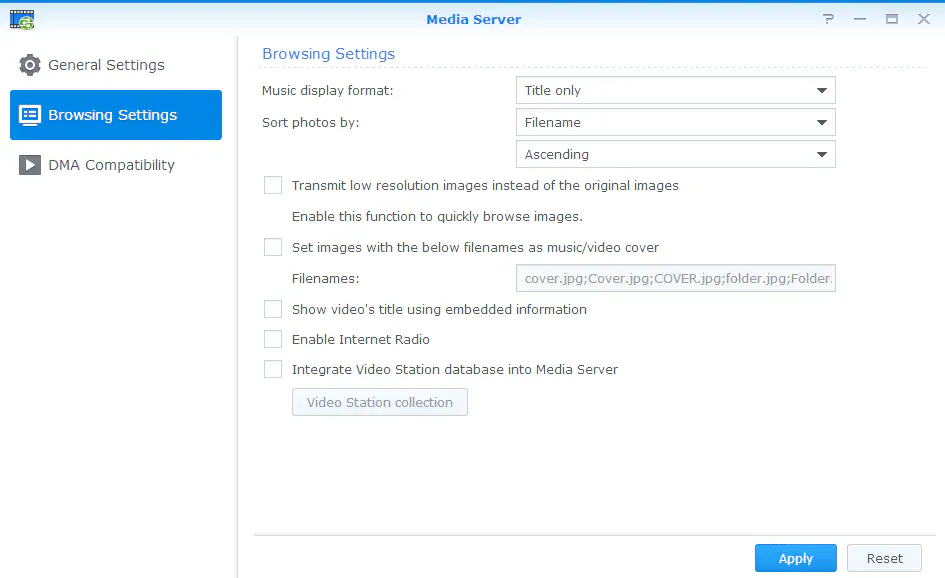 Configuration du serveur multimédia Synology NAS