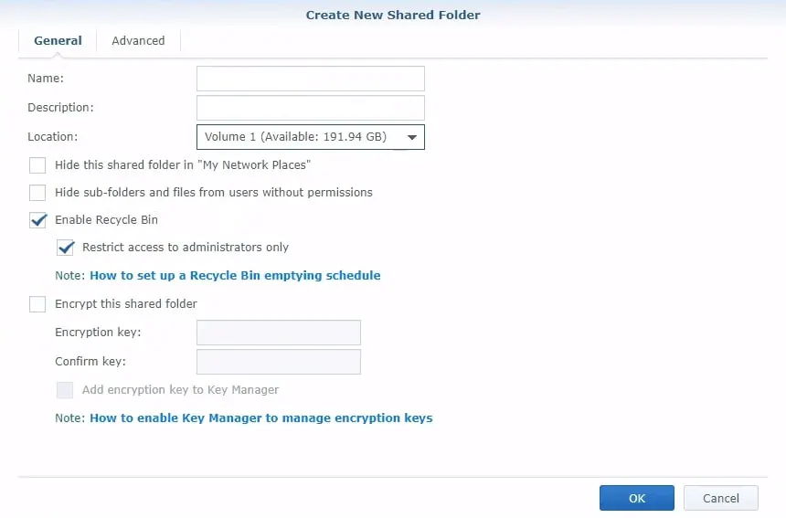 configurer le dossier partagé synology vmware