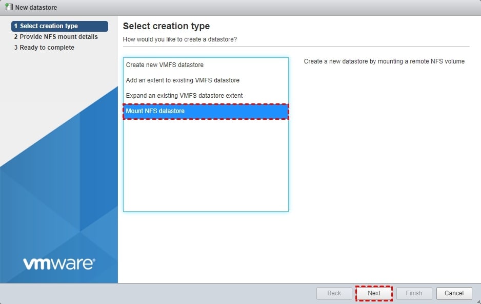 mounting nfs datastore for synology vmware