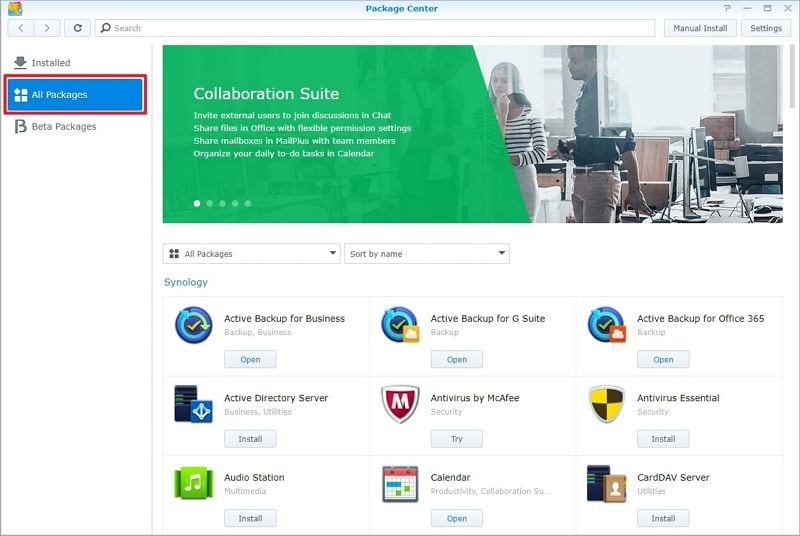 synology package center