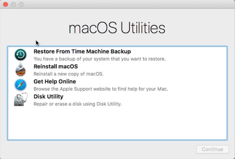 open the mac utilities window