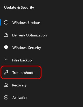choose troubleshoot