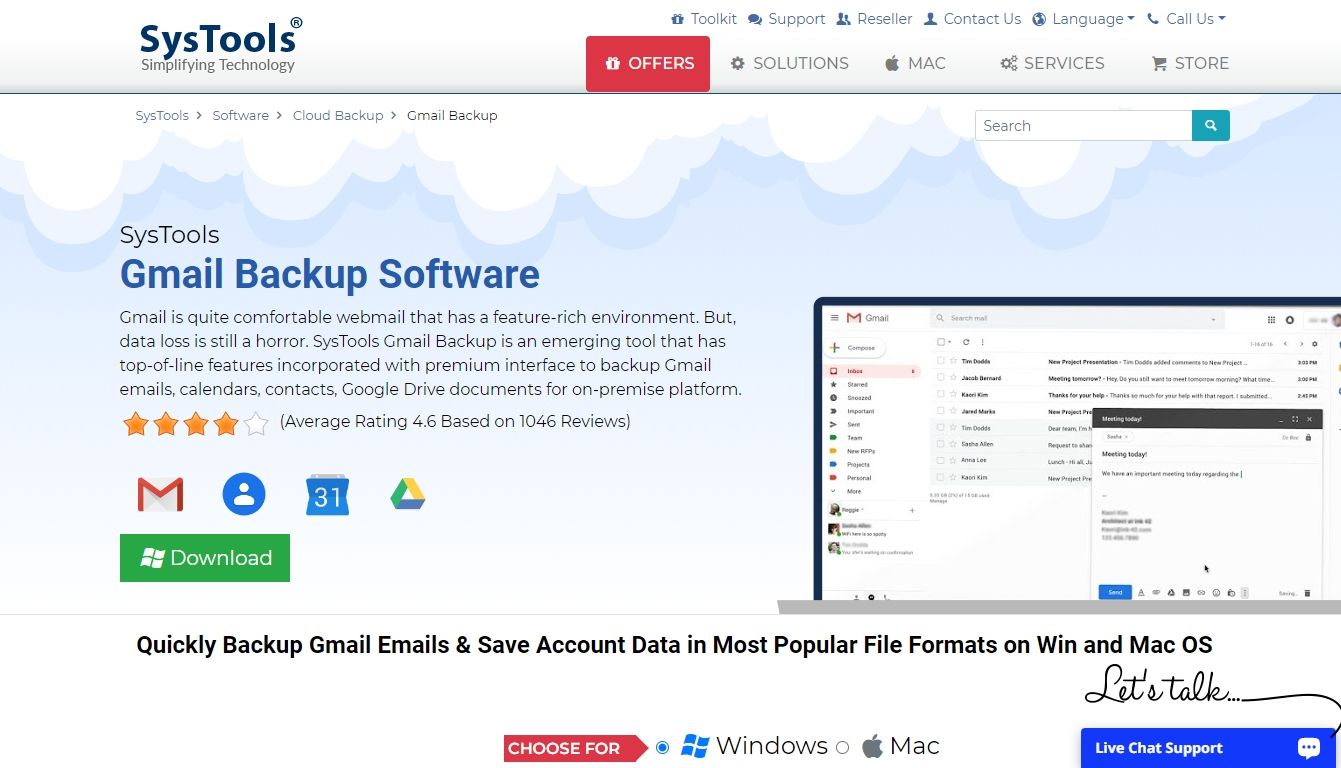 systool gmail backup tool review