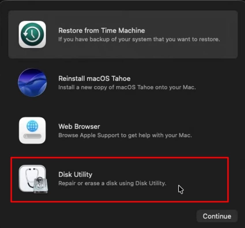 access disk utility
