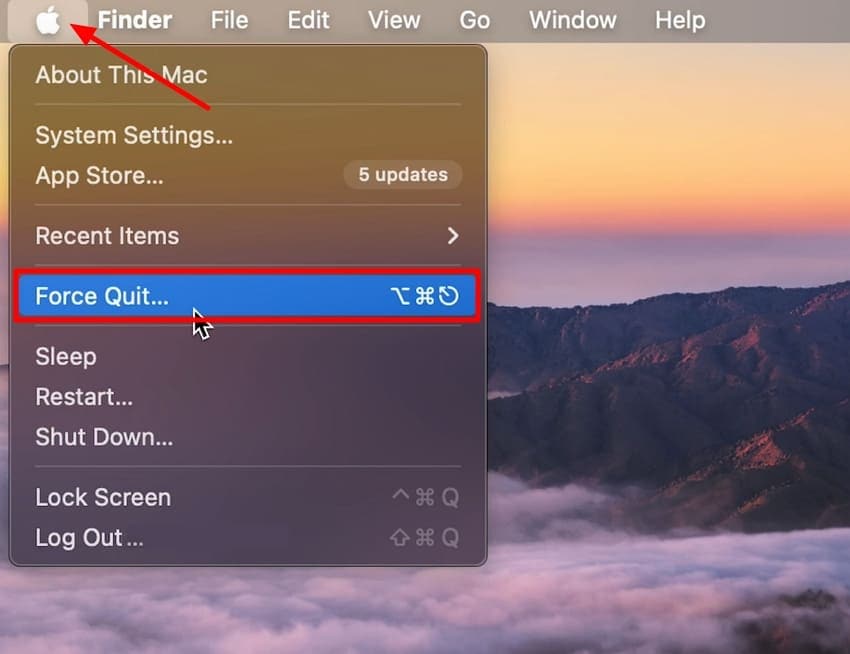 click force quit option