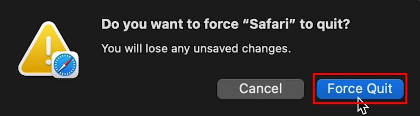 confirm force quit app