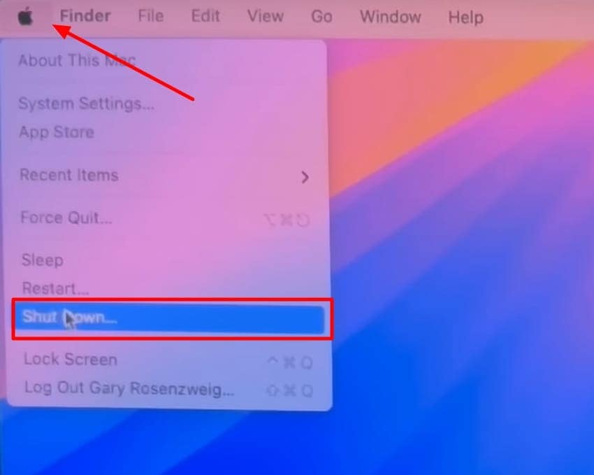 shutdown macbook