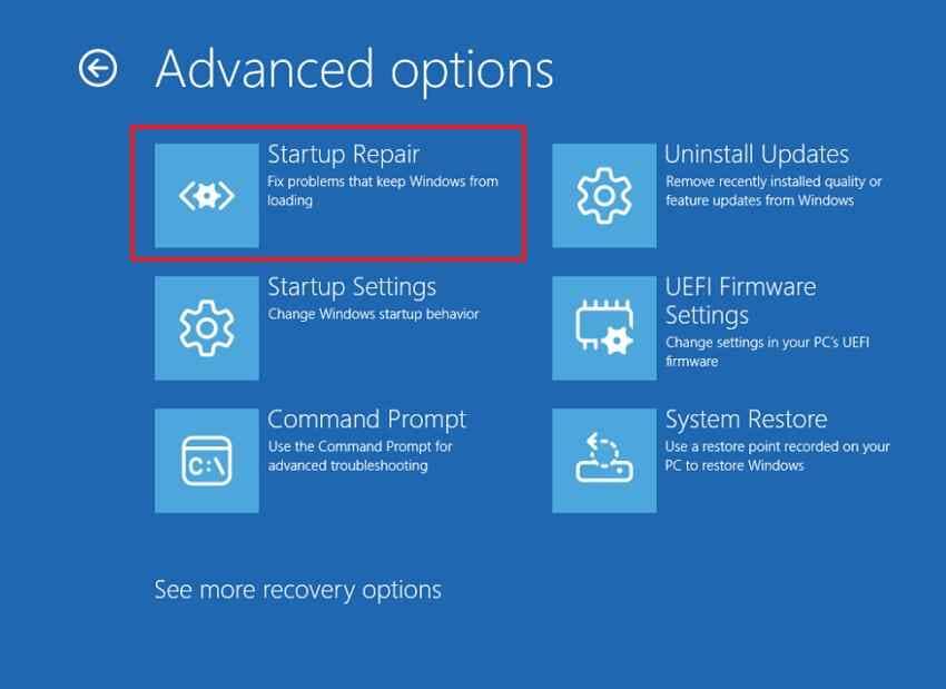 run startup repair for tcpip sys